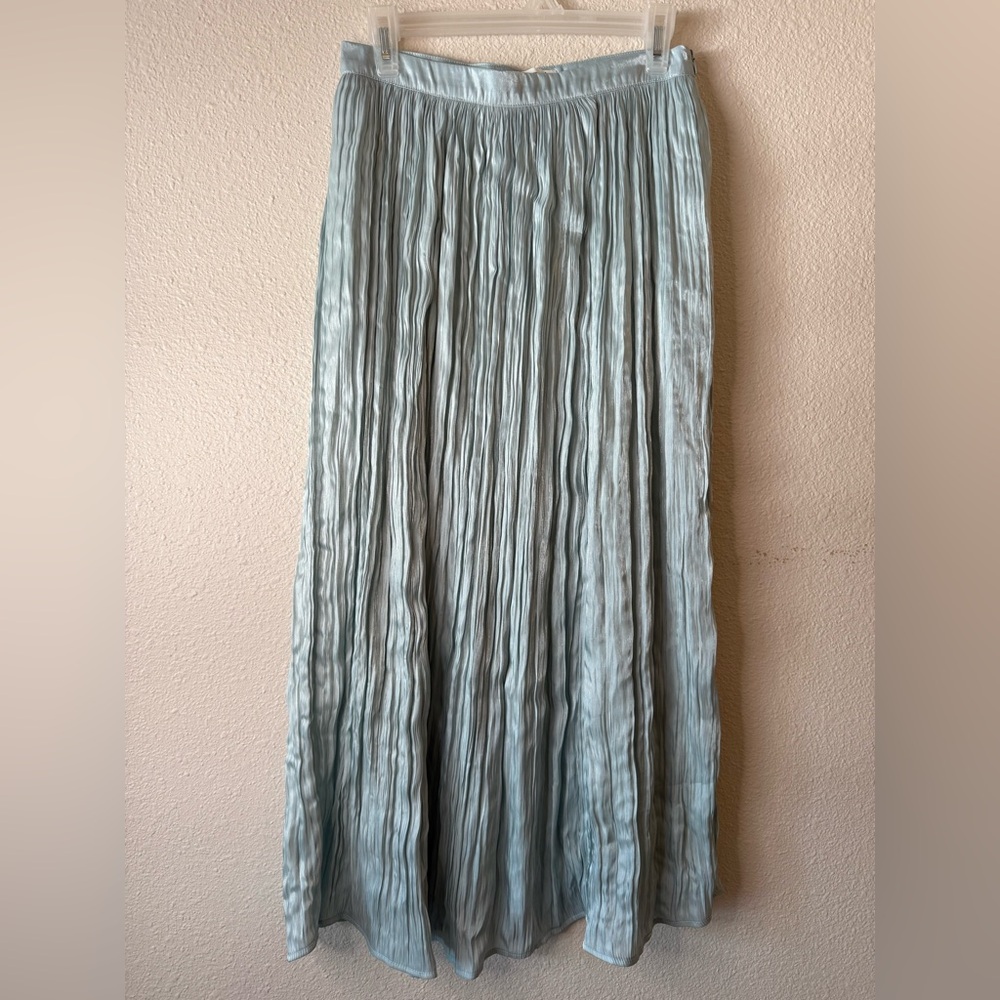 NWT FREE PEOPLE New Vera City Blue Pleated Rare Maxi Skirt with Pockets - Picture 5 of 10